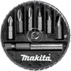 7-delni set 25mm vijačnih nastavkov (PH,SL) + adapter Makita D-73265