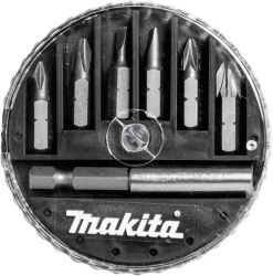 7-delni set 25mm vijačnih nastavkov (PH,SL,PZ)+adapter Makita D-73271
