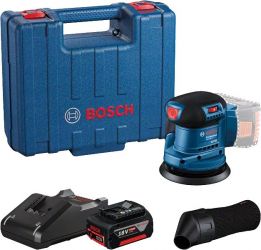 Akum. ekscentrični brusilnik Bosch GEX 185-LI (1x GBA 18V 4,0 Ah + GAL 18V-40) + kovček